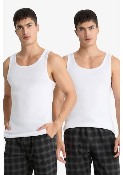 Defacto Slim Fit Dar Kesim Ribana 2li Atlet Y9056az25wnwt34 Beyaz