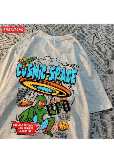 Noıssey Urban Pop Graphic Kadın Tişört Koleksiyonukod 5290 Gri