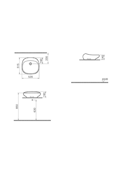 VitrA İstanbul 4520B403-0016 Çanak Lavabo, 50 CM Beyaz, VitrA Clean