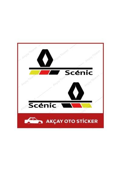 Renault Scenic Yan Ayna Sticker (Takım Set) Scenic Oto Sticker