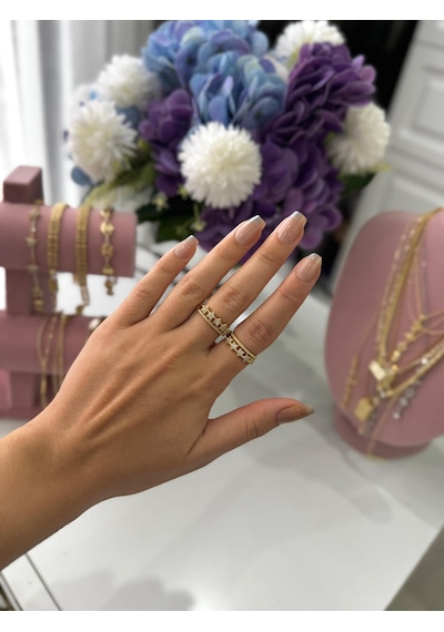 14k Kaplama Altın İşçiliği Yıldız Yüzük Altın