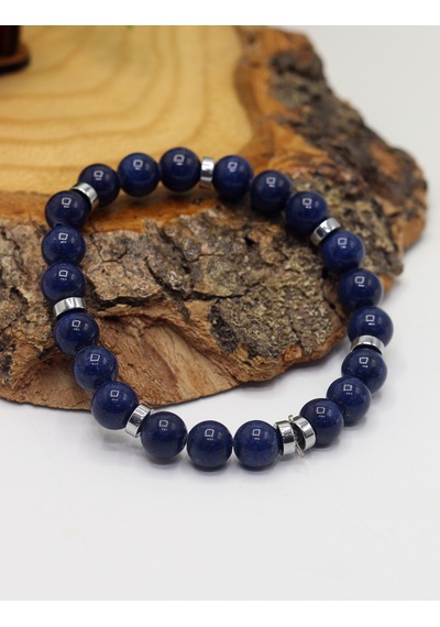 Lapis Lazuli Taşlı Bay Bayan Doğal Taş Bileklik 201025844 Çok Renkli