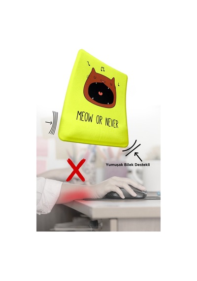 Mouse Pad Baskılı Yumuşak Bilek Destekli Mousepad