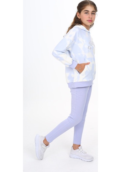 Toontoy Kids Toontoy Kız Çocuk 2'li Takım Baskılı Kapüşonlu Düşük Omuz Cepli Sweatshirt & Basic Düz Tayt Lila Toontoy Kids Toontoy Kız Çocuk 2'li Takım Baskılı Kapüşonlu Düşük Omuz Cepli Sweatshirt & Basic Düz Tayt Lila