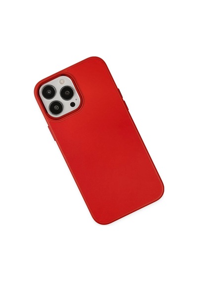 Apple Uyumlu iPhone 13 Pro Uyumlu Kılıf Asya Deri Silikon - Kırmızı