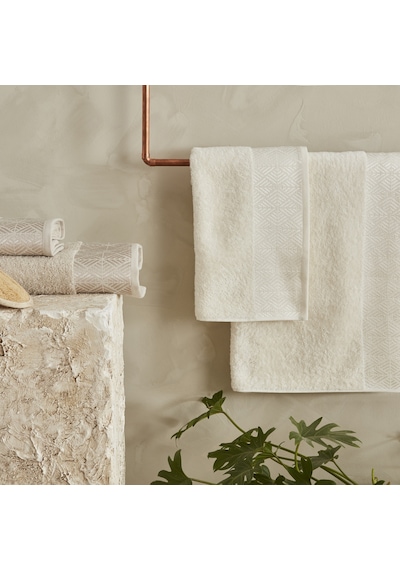 Karaca Home Luica 4 Parça Banyo/Baş Havlusu Hamam Seti Offwhite Bej Bej - Beyaz