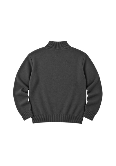 Battalmoda Erkek Büyük Beden Antrasit Hattush Dik Yaka Cepli Triko Hırka 3xl-4xl-5xl-6xl