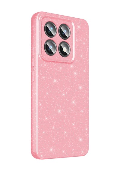 Xiaomi 14t Kılıf Kamera Korumalı Simli Silikon Üstün Koruma Grlpro Açık Pembe