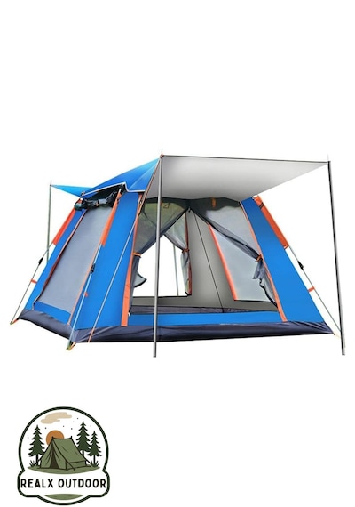 6 Kişilik Tam Otomatik Tenteli Çift Kapılı Kamp Çadırı 240x240x1