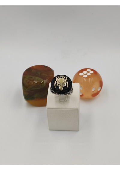 Börü Götürk Yazılı Taşsız 925 Ayar 23 Mm 16,20 G. Erkek Yüzüğü Gümüş