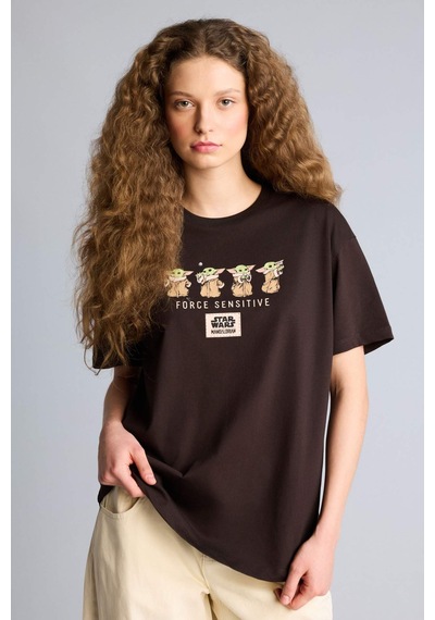 Defacto Oversize Kahverengi Kadın T-shirt H1073ax/bn207