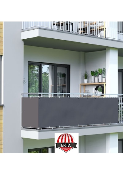 8 Metre X 75 Cm Gri Renk Polyester Balkon Demiri Brandası Su Geçirmez 1.sınıf 650g Çok Renkli