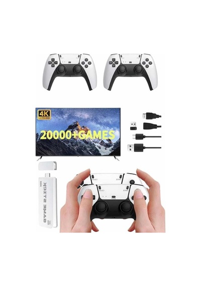 3d 4k 2000 Oyunlu Game Stick Oyun Konsolu Çift Konsol Mh-hs7650-0474 Beyaz