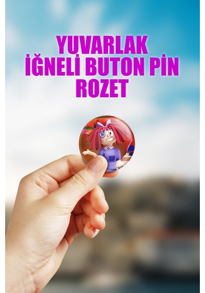Ragatha- Tadc The Amazing Digital Circus Çanta Süsü Rozet İğneli Buton Rozet Seti 1 Adet Tekli