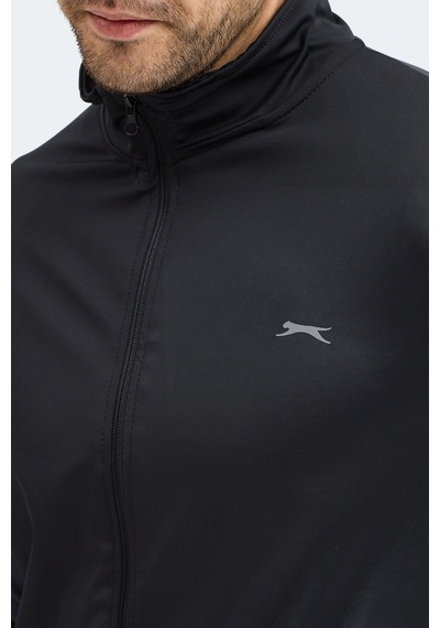 Slazenger Kylora Erkek Dik Yaka Fermuarlı Siyah Sweatshırt Siyah