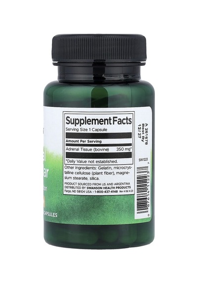 Swanson Vitamins, Adrenal Glandular, 350 Mg, 60 Capsules