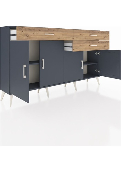 Arges Konsol 2 Raflı 3 Çekmeceli 4 Kapaklı 176x30x99 Antrasit-ant Antrasit-antrasit/çam Arges Konsol 2 Raflı 3 Çekmeceli 4 Kapaklı 176x30x99 Antrasit-ant Antrasit-antrasit/çam