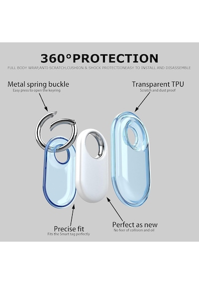 Transparent-keychain Samsung Galaxy Smarttag 2 İle Uyumlu Kılıf Hafif Ve Şeffaf Tasarım Smart Tag 2 Kilif Sinyal Kaybı Olmayan Çizilmeye Karşı Koruyucu Smart Tag 2 Kılıfı Şeffaf-siyah