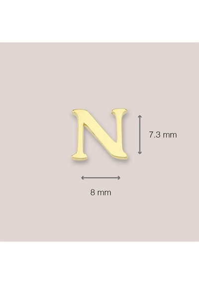Goldkupe 14 Ayar Altın N Harf Küpe 0,56 Gr-1372