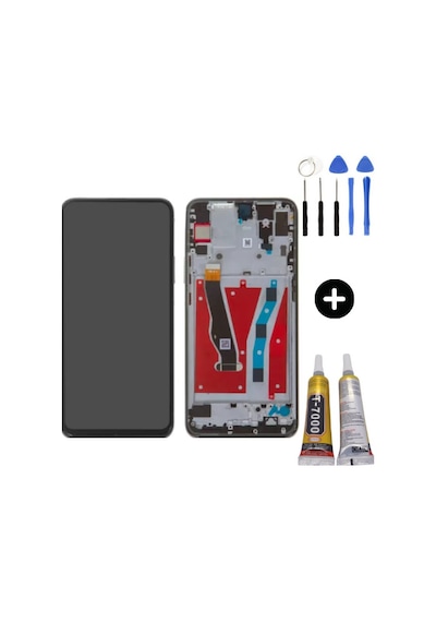 Te Huawei P Smart Z Uyumlu Çıtalı Lcd Ekran Dokunmatilk Siyah + Montaj Seti