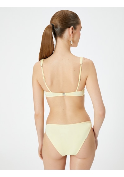 Koton Bikini Üstü Dantel Şeritli Balenli Sarı 4sak10174mm Sarı