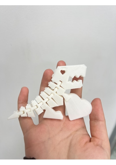 Minik Dinazor Beyaz Renk 12cm Doğal Pla Malzeme Oyuncak Balık