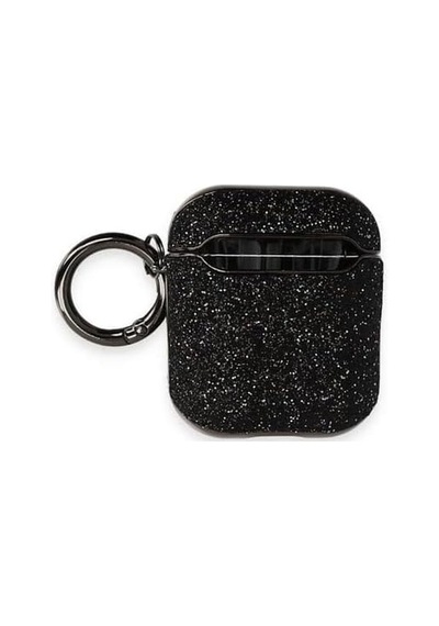 Airpods 1/2 Nesil İle Uyumlu Parıltılı Simli Lüks Kılıf Zarif Ve Işıltılı Tasarım, Anahtarlık Halkalı Black