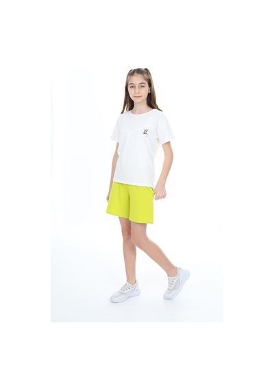 Toontoy Kids Toontoy Kız Çocuk Garni Detaylı Baskılı Şortlu Takım Yeşil Toontoy Kids Toontoy Kız Çocuk Garni Detaylı Baskılı Şortlu Takım Yeşil