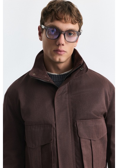 Antioch Crop Fit Dik Yaka Mont Bordo