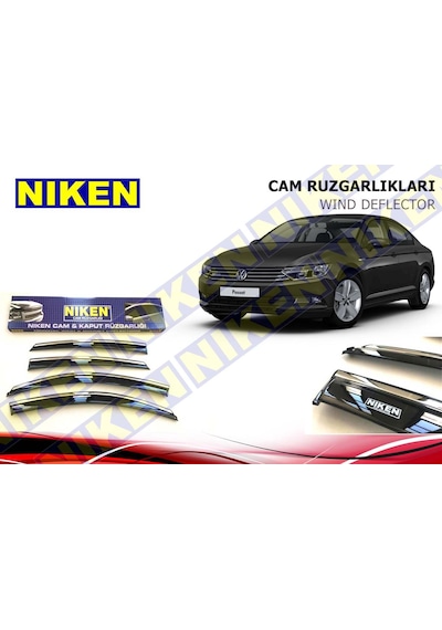 Volkswagen Passat B8 2015 - 2020 Niken Kromlu Cam Rüzgarlığı 4Lü