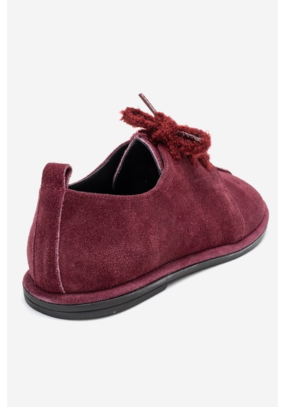 Luvishoes Luvi Shoes Denora Bordo Süet Hakiki Deri Kadın Günlük Ayakkabı Bordo