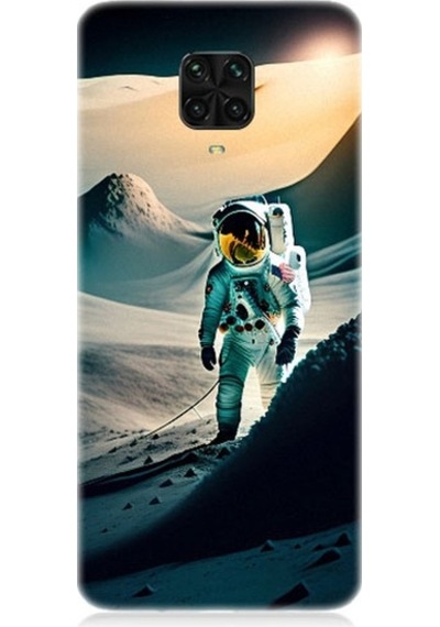 Xiaomi Redmi Note 9 Pro Uyumlu Astronot Ve Araştırma Desenli Silikon Kılıf