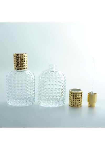 Parfüm Şişesi 50 Ml 5 Adet Oval Noktalı Kristal Boş Parfüm Şişesi Parfüm Şişesi 50 Ml 5 Adet Oval Noktalı Kristal Boş Parfüm Şişesi
