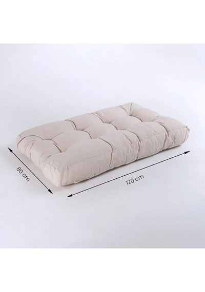 Home 120x80 Palet Minderi Bahçe Mobilyası Bahçe Minderi Kalın Kumaş Krem