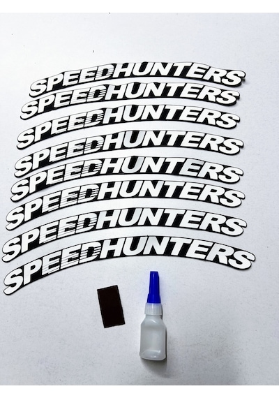 8 Adet Speed Hunters Lastik Yazısıı Motosiklet Ve Otomobil Speedhunter Lastik Yazısı Sticker Arma