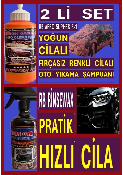 Fırçasız Yoğun Cilalı Renkli Oto Yıkama Şampuanı 1 Kg+ Pratik Hızlı Cila 500 Ml