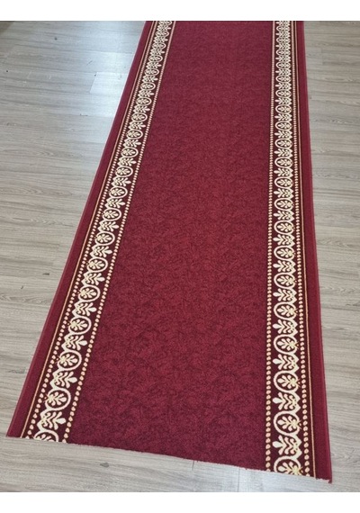Firdevslife Varaklı Protokol Halısı Kaymaz Taban Jel Yolluk Kapı Önü Paspası 100cm Bordo Bordo