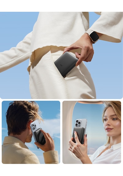 Halolock Qi2 10.000 Mah Magsafe Digital Powerbank Siyah BEYAZ