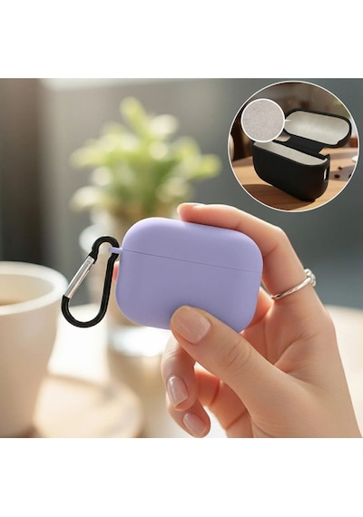 Fadex Apple AirPods Pro 2 İle Uyumlu Kılıf Askı Aparatlı Lansman Lila Renk Tonu