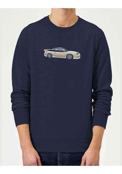 Nissan 240Sx S13 Baskılı Indigo Mavi Erkek Örme Sweatshirt
