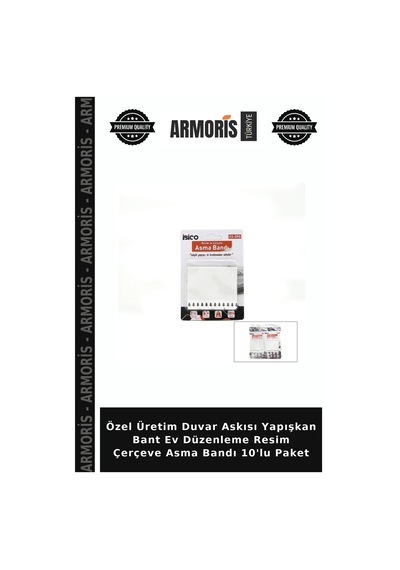 Özel Üretim Duvar Askısı Yapışkan Bant Ev Düzenleme Resim Çerçeve Asma Bandı 10'lu Paket