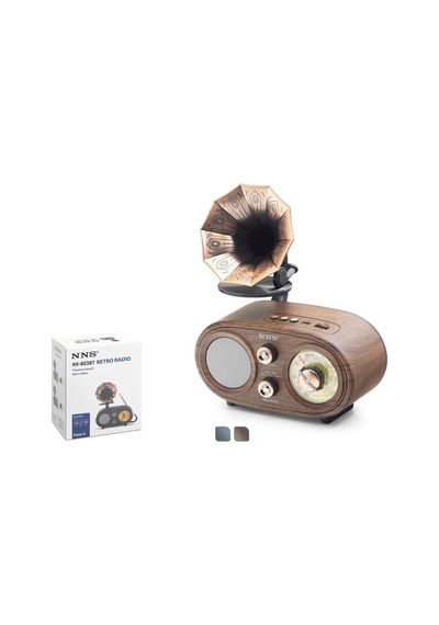 Ns803bt Bluetooth Nostaljik Fm Radyo Usb Tf Hoparlör - Kahverengi
