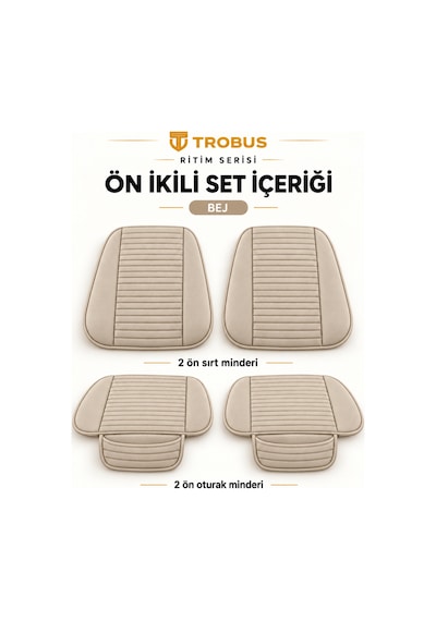 Trobus Ritim Opel Astra 2011-2015 Baby Face Ön İkili Koltuk Minderi Bej