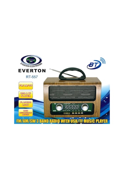 Everton Rt-557 Bluetooth Fm-usb-tf-aux Şarjlı Nostaljik Radyo