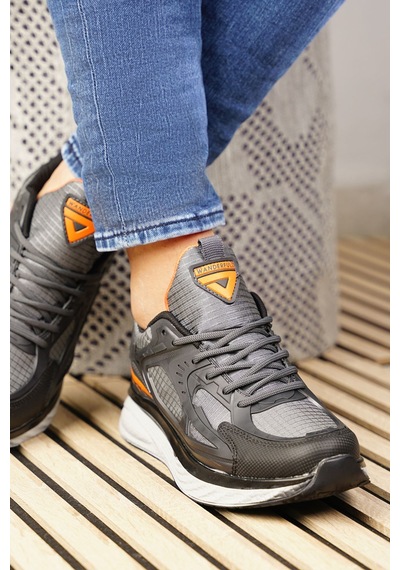 Günlük Erkek Sneaker Fileli Bağcıklı Kalın Tabanlı Rahat Spor Ayakkabı 4267 Füme- Orange- Siyah Günlük Erkek Sneaker Fileli Bağcıklı Kalın Tabanlı Rahat Spor Ayakkabı 4267 Füme- Orange- Siyah