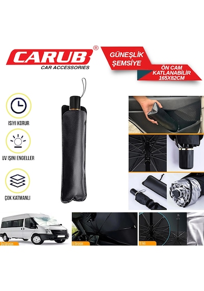 Semsiye Tip Büyük Ön Güneslik82 165 Cm Katlanır