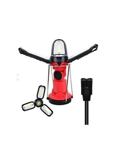 P-8801 Şarjlı Katlanabilir 3xcob Led+ 3w Led Çok Fonksiyonlu Kamp Feneri