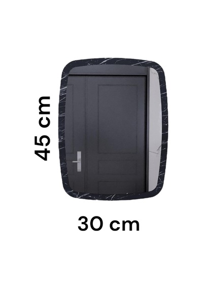 Ceviz Dekoratif Yuvarlak Kenar Büyük Antre Hol Koridor Duvar Salon Wc Ofis Aynası 45 Cm Renk 45 X 30 Diğer