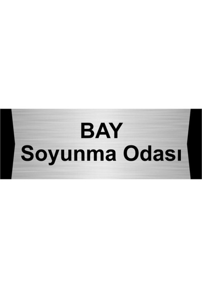 Bay Soyunma Odası 7x20cm Gümüş Renk Metal Yönlendirme Levhası