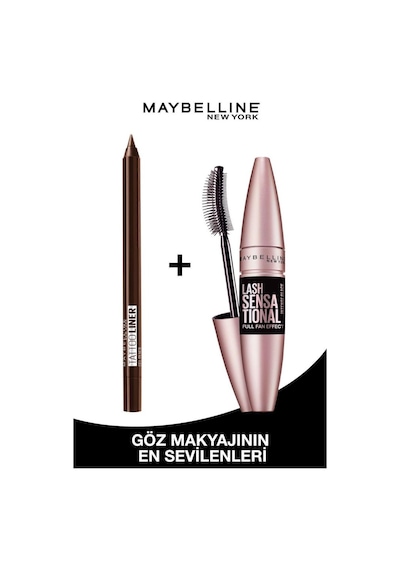Lash Sensational Yelpaze Etkili Ekstra Siyah Maskara & Tattoo Liner Jel Göz Kalemi - 911 Kahverengi pktmyblngklshmsk-8956 Diğer